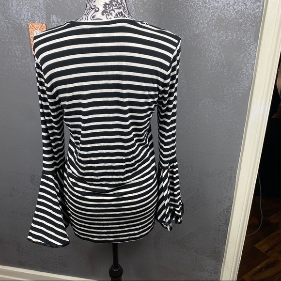Stella & Dot Maette Avery striped Bell Sleeve Top - Picture 10 of 11